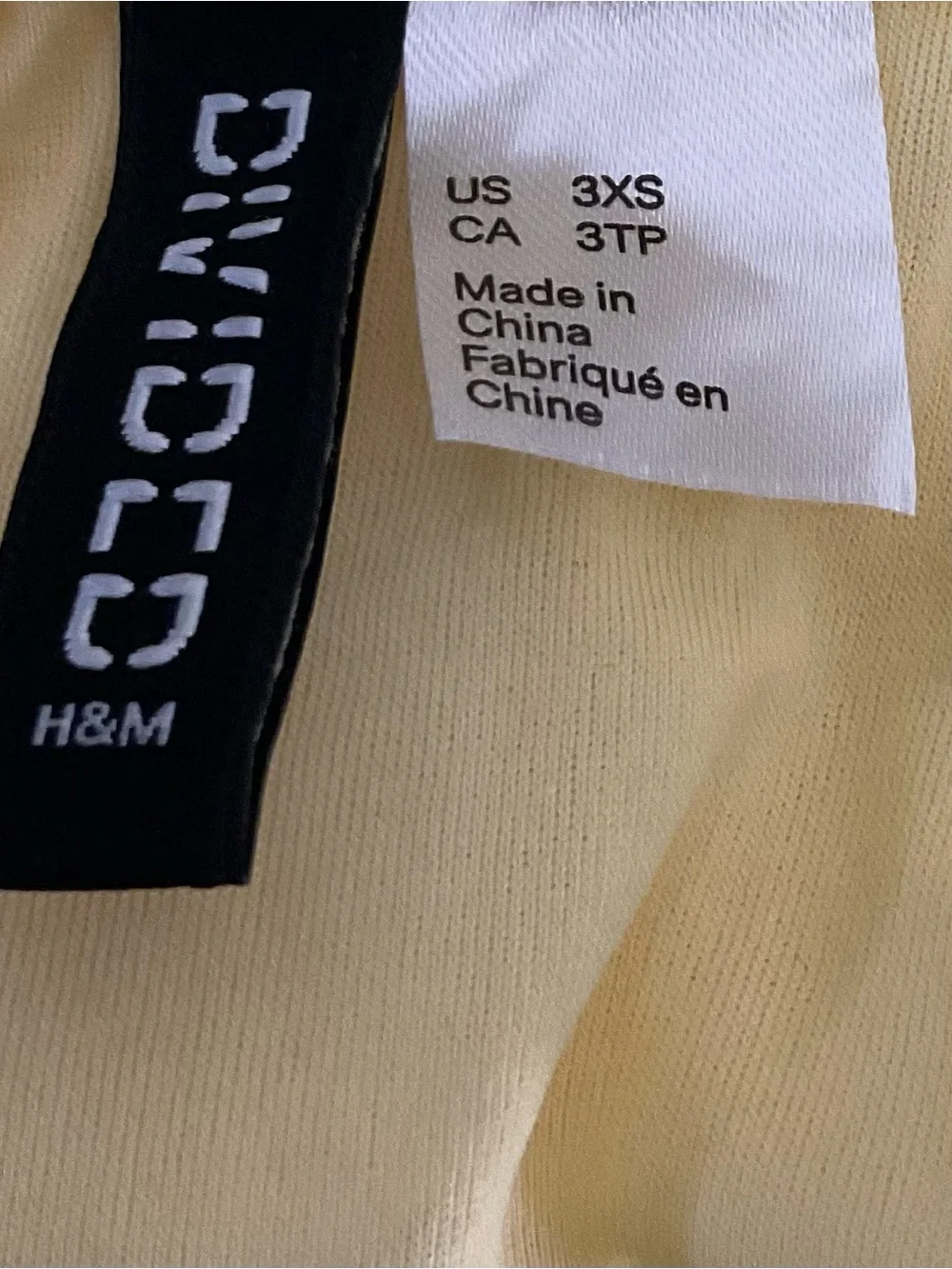 H&M Divided Yellow Crinkle Tiered Mini Dress Size 3XS Spaghetti Strap